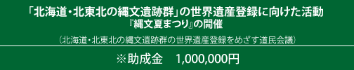 「北海道・北東北の縄文遺跡群」の世界遺産登録に向けた活動 『縄文夏まつり』の開催 北海道・北東北の縄文遺跡群の世界遺産登録をめざす道民会議